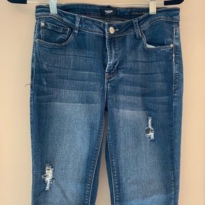 lightly distressed jeans